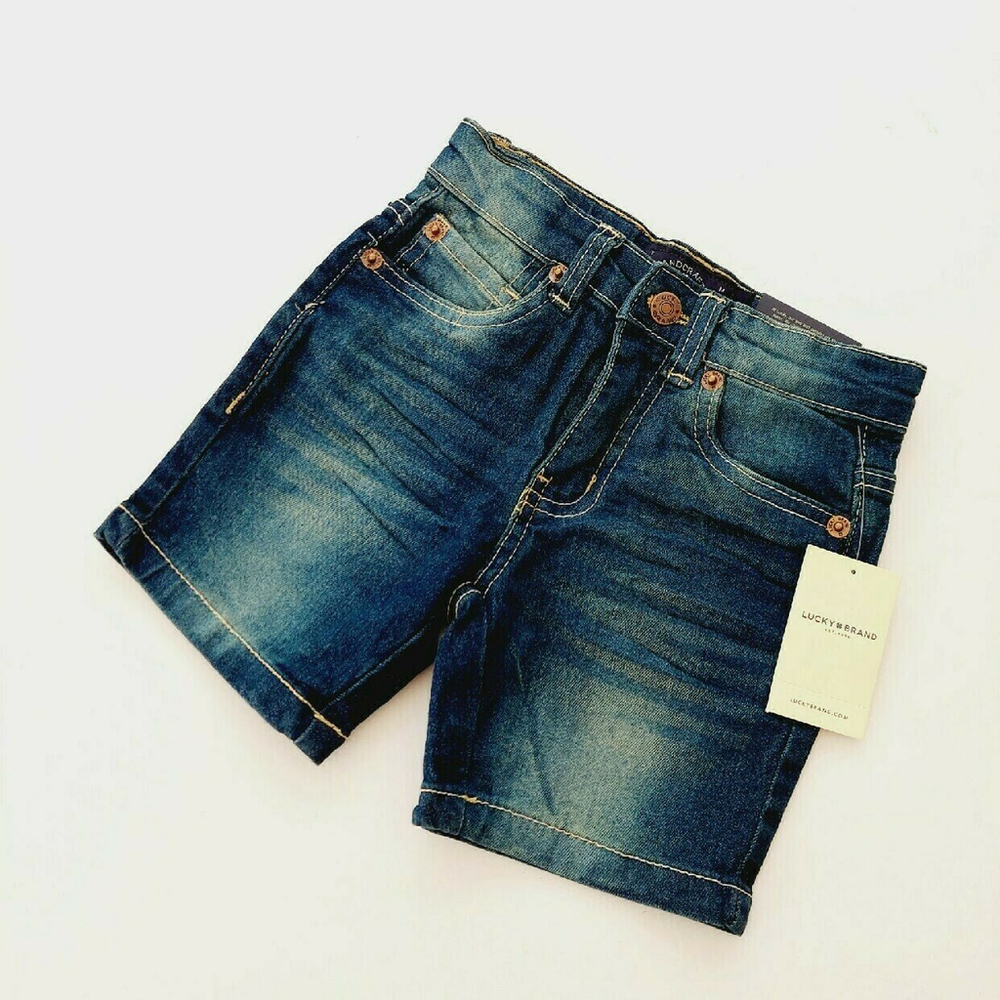 NWT Lucky Classic Straight Stretch Slim Fit Dark Denim Shorts 2T